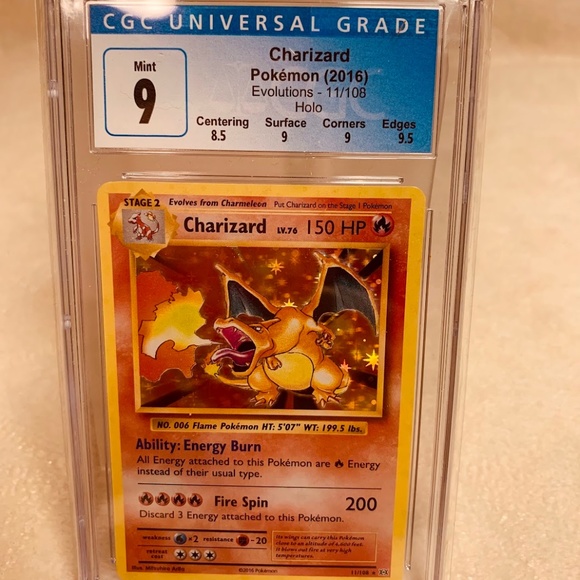 Pokemon TCG (2016) Charizard Evolutions Holo 11/108 CGC Mint 9 with Subgrades - Picture 1 of 2
